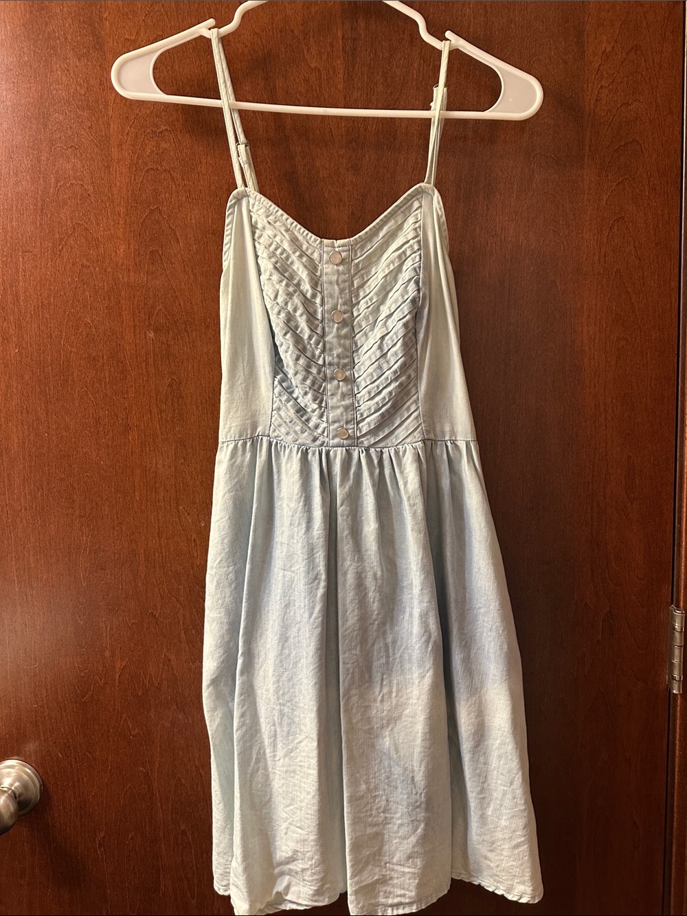 Blue wash Dress - hidden pockets/zipper size 2
